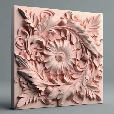 Patterns and decorations stl light pink 3 3d model